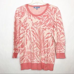 4/$25 Koret coral Floral Beach knit sweater 584